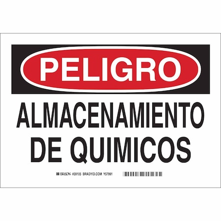 Brady Safety Sign, Plastic, Rectangle, Spanish 39105